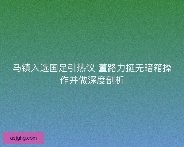 马镇入选国足引热议 董路力挺无暗箱操作并做深度剖析